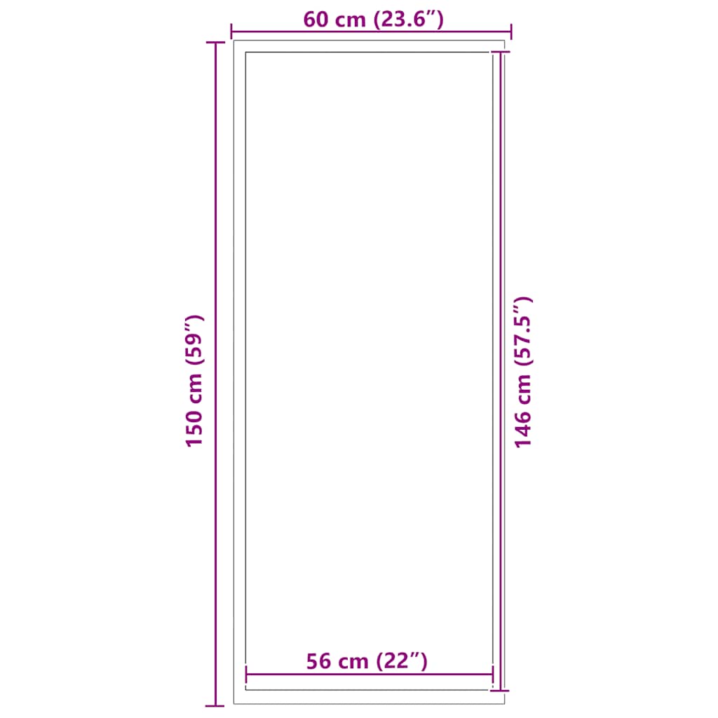 vidaXL Πατάκι Εισόδου Μαύρο 60 x 150 εκ.