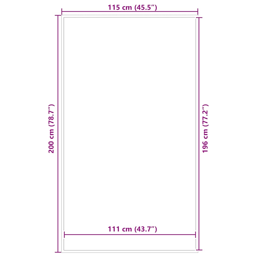 vidaXL Πατάκι Εισόδου Μαύρο 115 x 200 εκ.