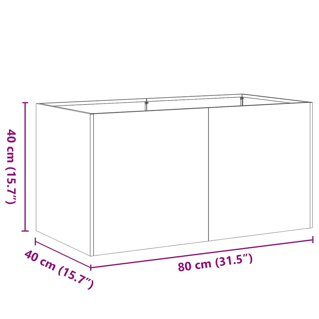 vidaXL Ζαρντινιέρα 80x40x40 εκ. από Ανοξείδωτο Ατσάλι