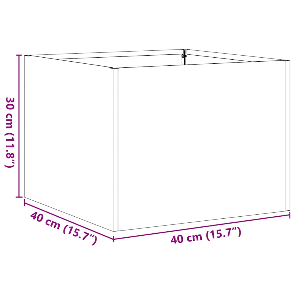 vidaXL Ζαρντινιέρα 40x40x30 εκ. από Ανοξείδωτο Ατσάλι