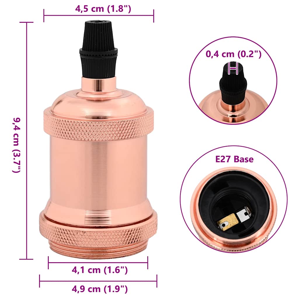 vidaXL Λαμπτήρες 2 τεμάχια Rose Gold E27