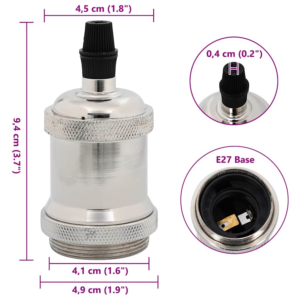 vidaXL Λαμπτήρες 2 τεμ Σατινέ Νικέλιο E27