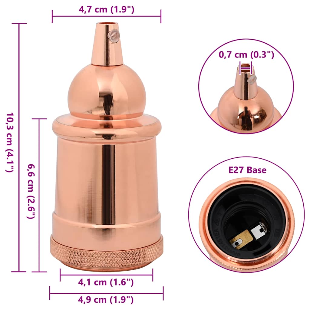 vidaXL Λαμπτήρες 2 τεμάχια Rose Gold E27
