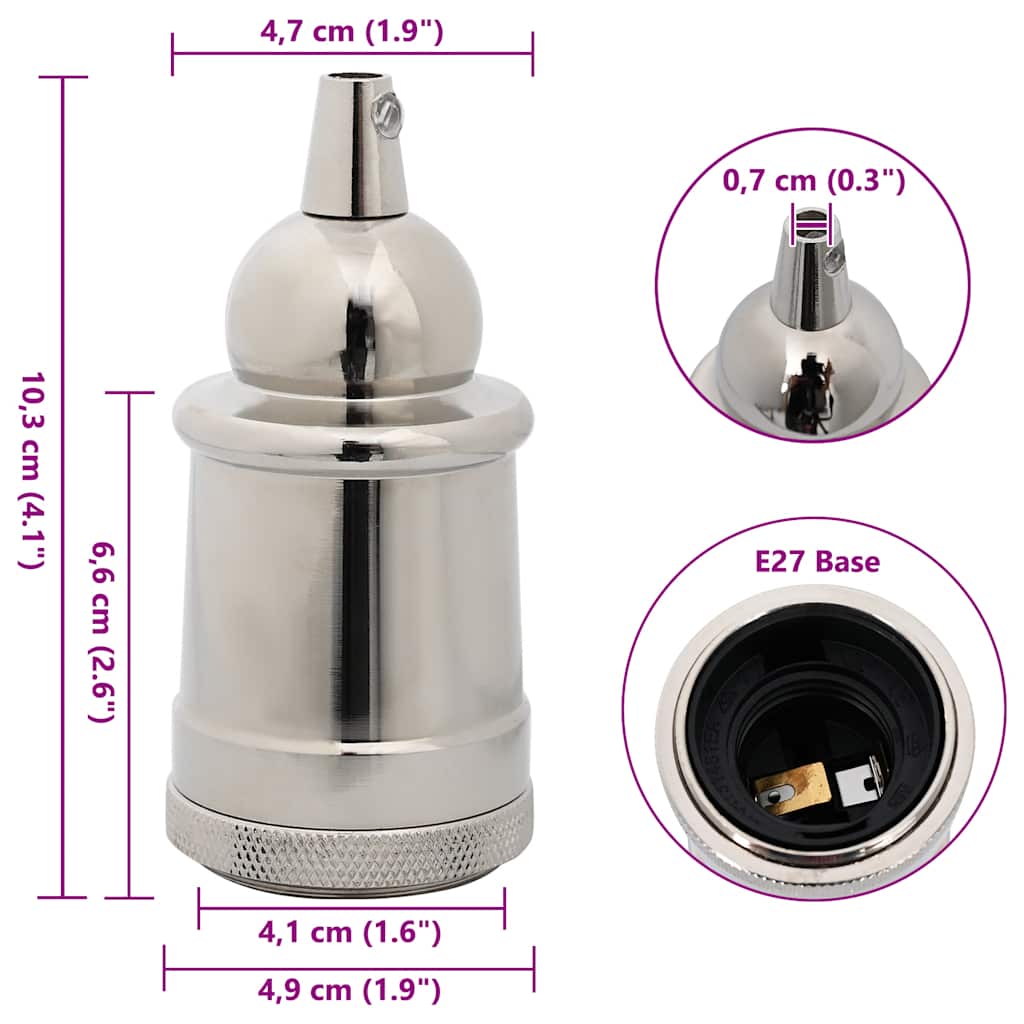 vidaXL Λαμπτήρες 2 τεμ Σατινέ Νικέλιο E27