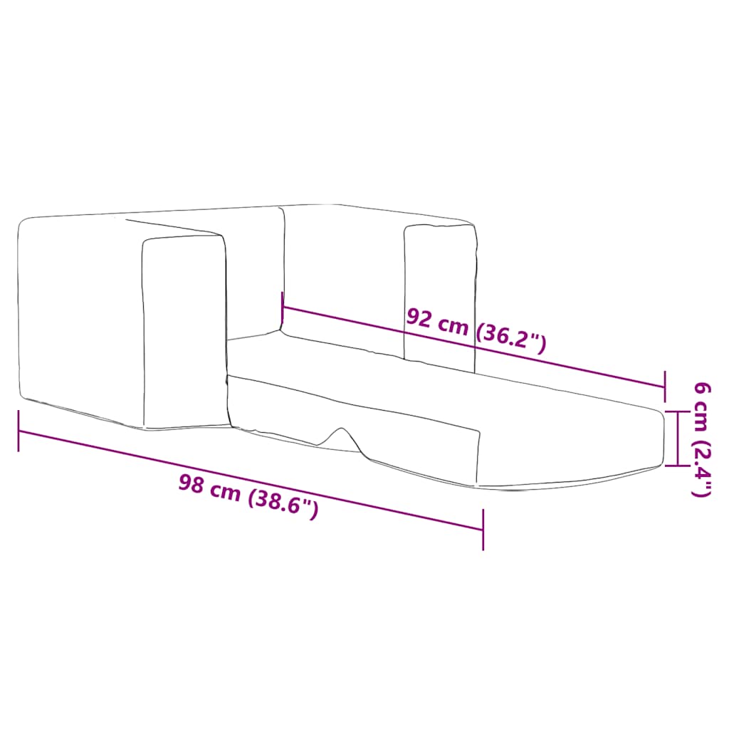 vidaXL Καναπές/Κρεβάτι Παιδικός Μπλε από Μαλακό Βελουτέ Ύφασμα