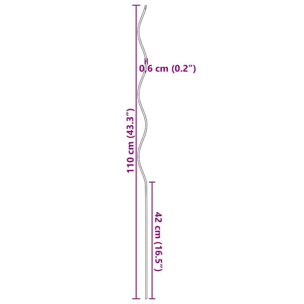 vidaXL Σπειροειδείς Υποστηρίξεις Φυτών (5 τμχ, 110 εκ, Χάλυβας)