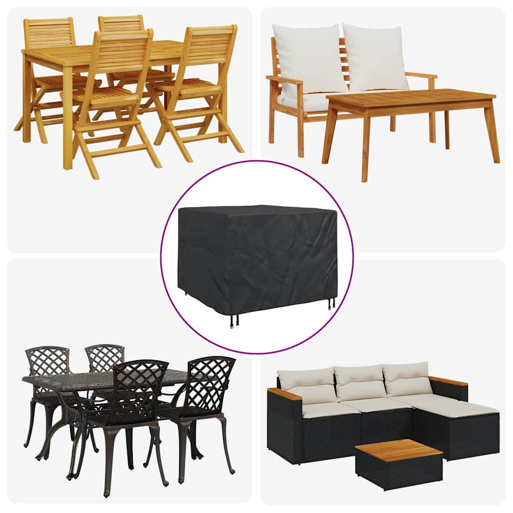 vidaXL Κάλυμμα επίπλων Μαύρο 135 x 135 x 90 cm Υφασμα Oxford 600D