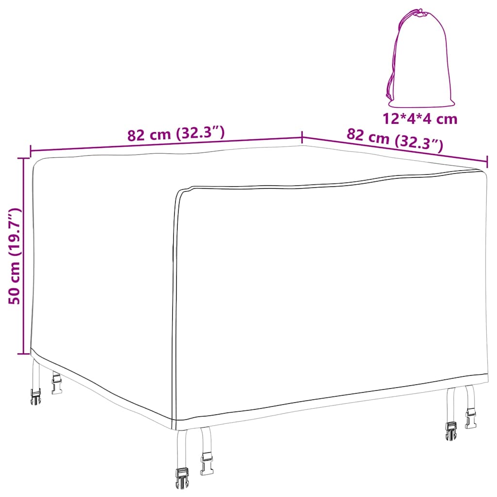 vidaXL Κάλυμμα Επίπλων Εξωτερικού Χώρου 82 x 82 x 50 εκ Ύφασμα 420D