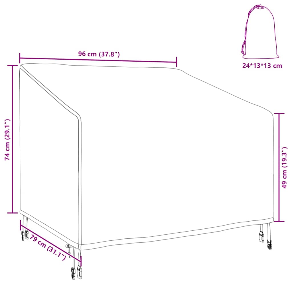 vidaXL Κάλυμμα Επίπλων Εξωτερικού Χώρου 96 x 79 x 74 εκ