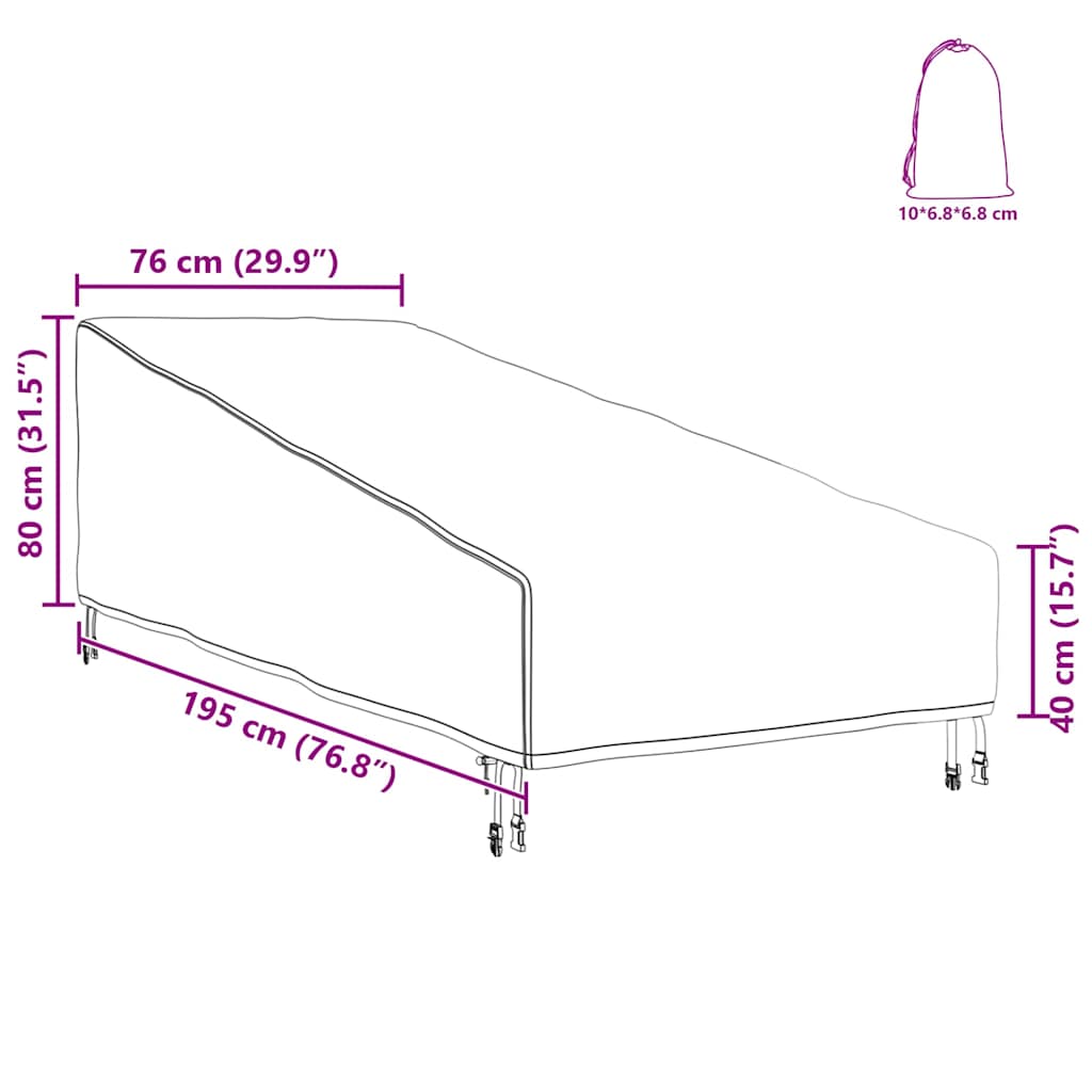 vidaXL Κάλυμμα Επίπλων Εξωτερικού Χώρου 195 x 76 x 82 εκ.