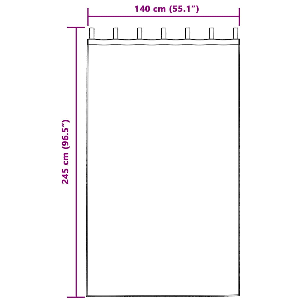 vidaXL κουρτίνες 2 τεμ με θηλιές Καφέ 245x140 εκ.