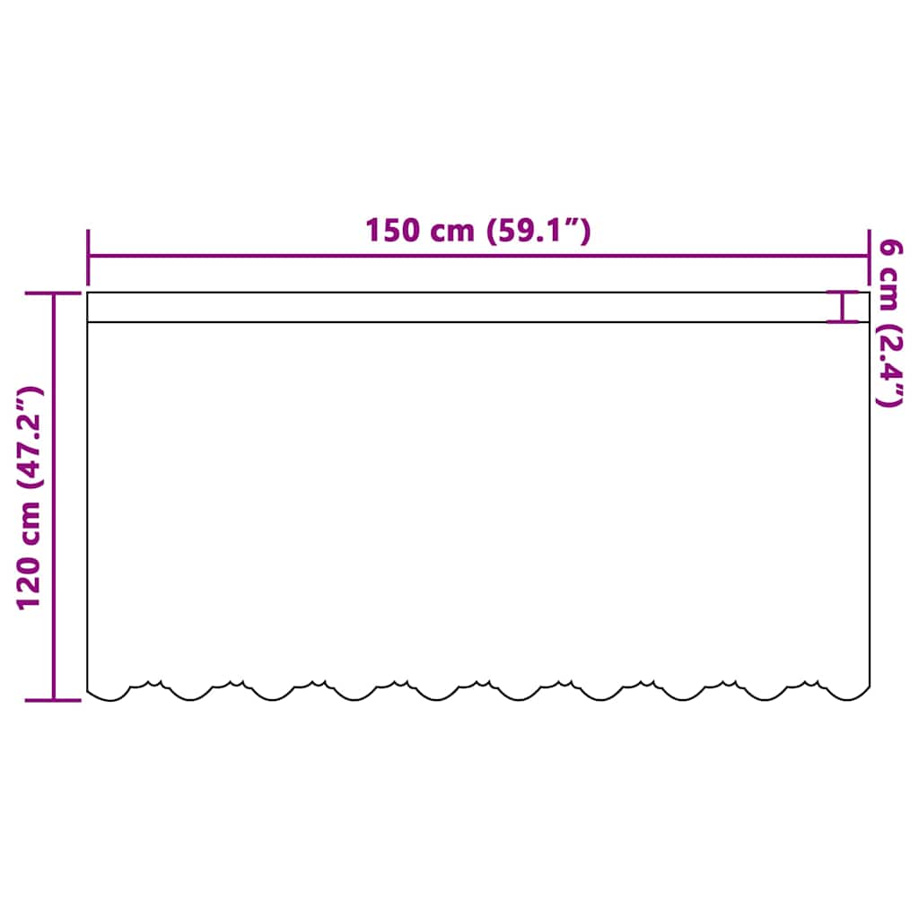 vidaXL Κουρτίνες με κουρτίνες Floral Λευκό 150 x 120 cm Πολυεστέρας