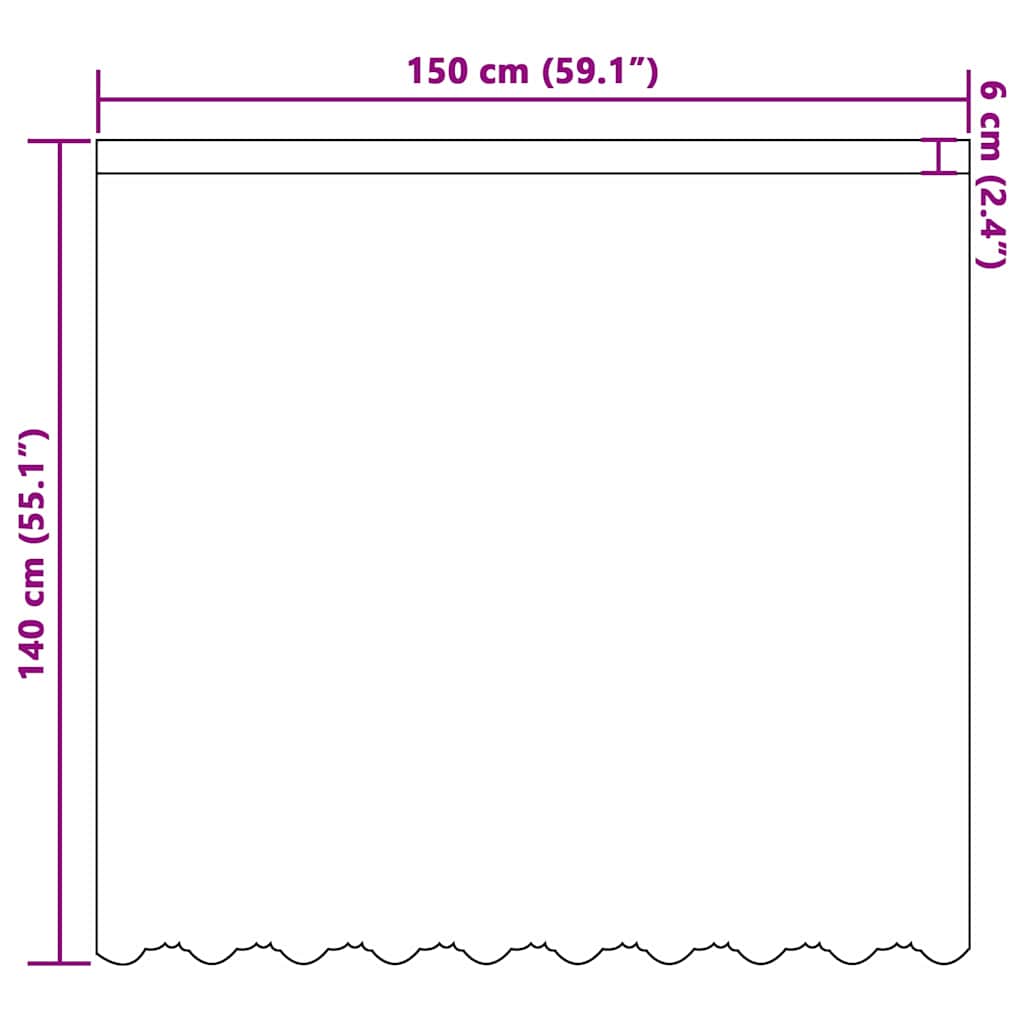 vidaXL Κουρτίνες με κουρτίνες Λευκό 150 x 140 εκ. Πολυεστέρας