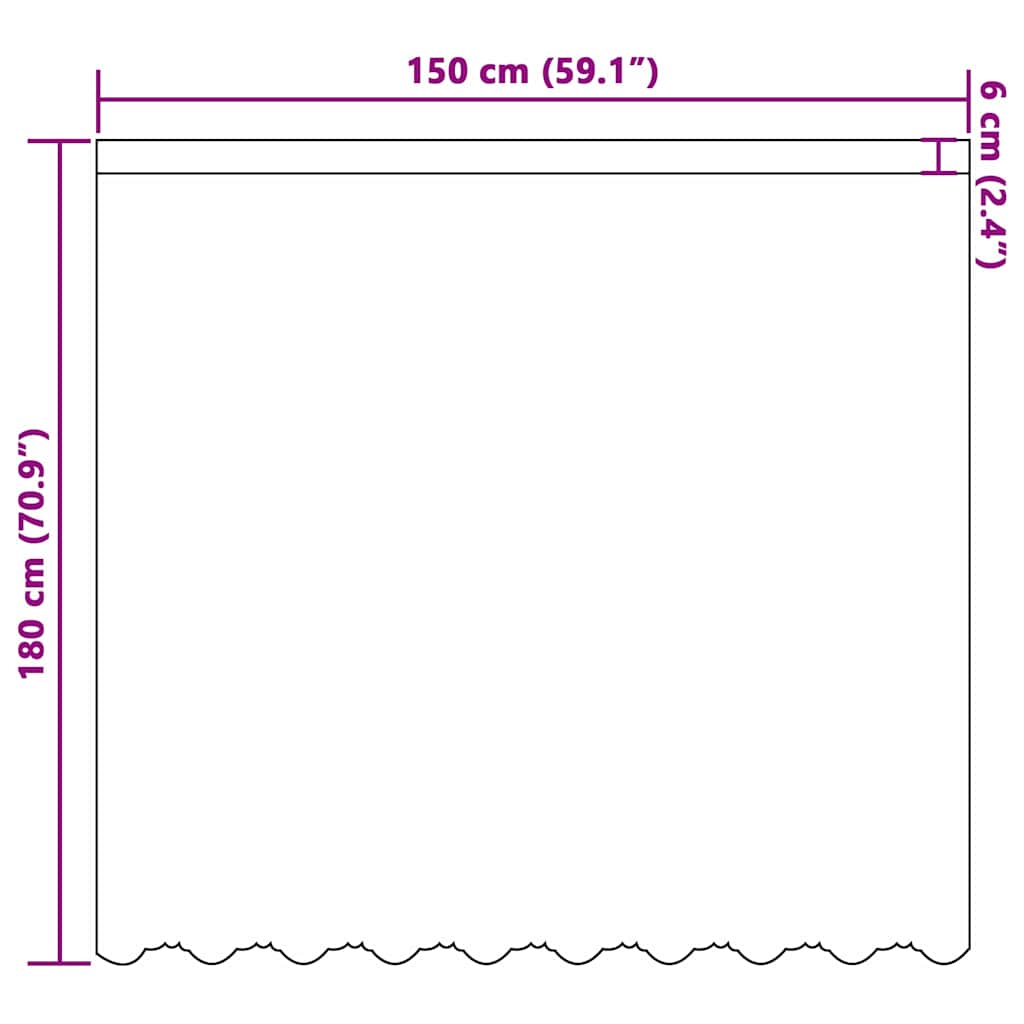 vidaXL Κουρτίνες με κουρτίνες Λευκό Πολυεστέρας