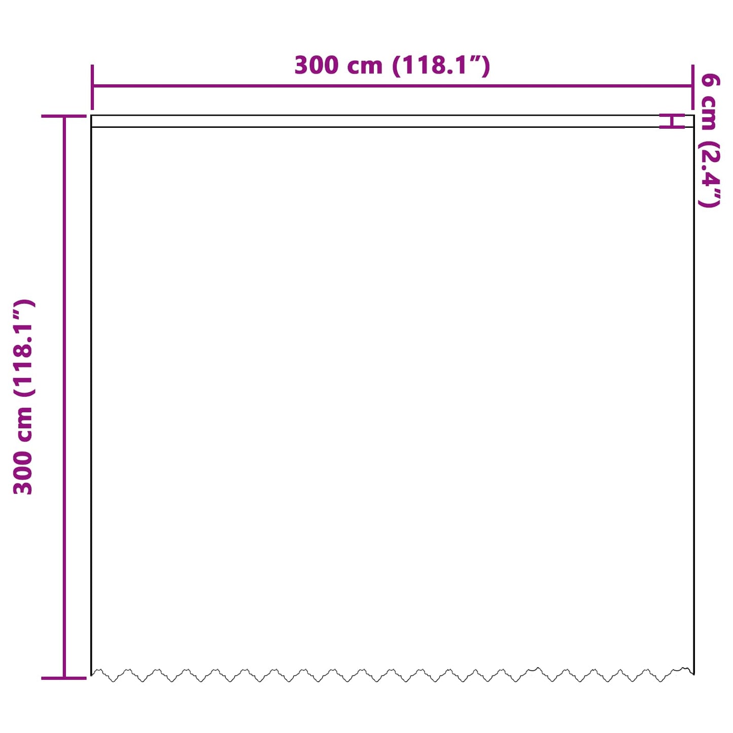 vidaXL Κουρτίνα Δαντέλας με κουρτίνες Λευκό 300 x 300 cm Πολυεστέρας
