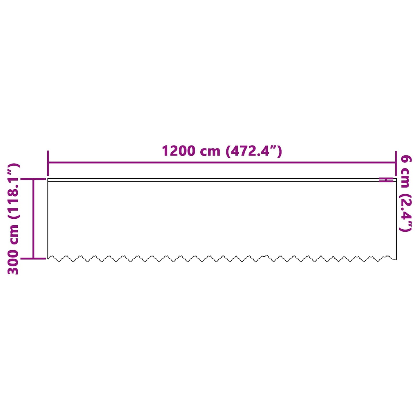 vidaXL Κουρτίνα Δαντέλας με κουρτίνες Λευκό 300 x 1200 cm Πολυεστέρας