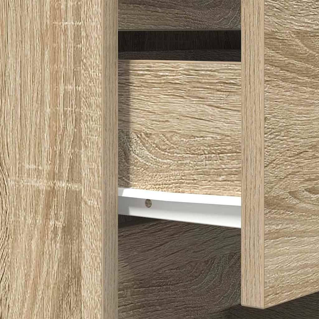 vidaXL Κομοδίνα με 3 συρτάρια 2 τεμάχια Sonoma Δρυς 39x35x65 εκ.