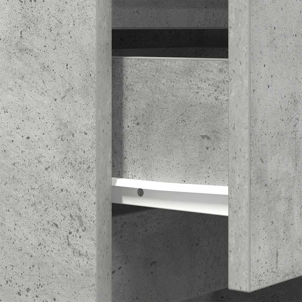 vidaXL Κομοδίνα με 3 συρτάρια 2 τμχ Μπετόν Γκρι 39x35x65 εκ.