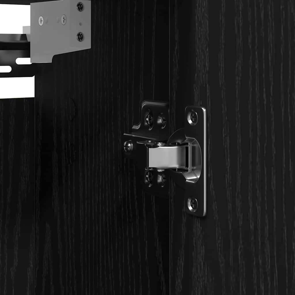 vidaXL Ντουλάπι τοίχου μπάνιου με καθρέφτη Μαύρη βελανιδιά 60x21x60 cm