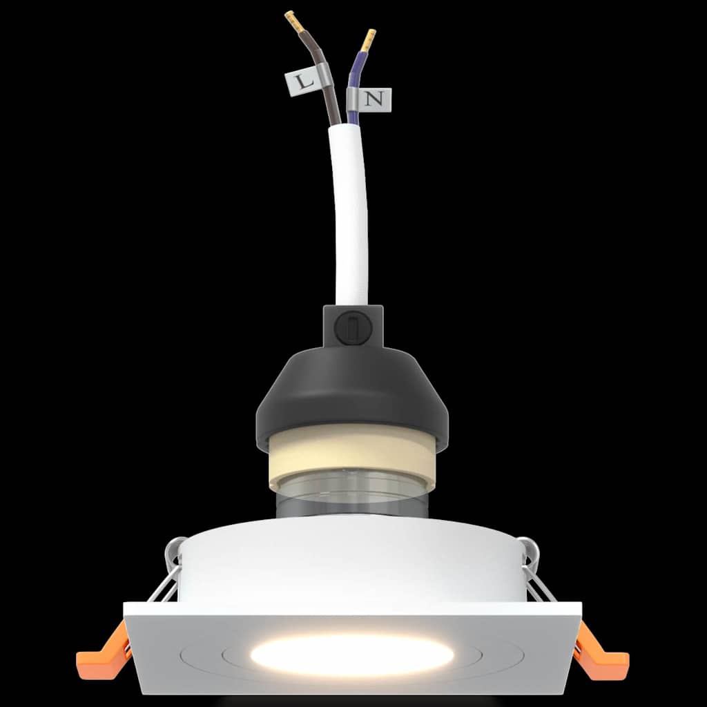 vidaXL Κρυφά Σποτ 6 τεμ Τετράγωνο GU10 Λευκό 91x91 χλστ