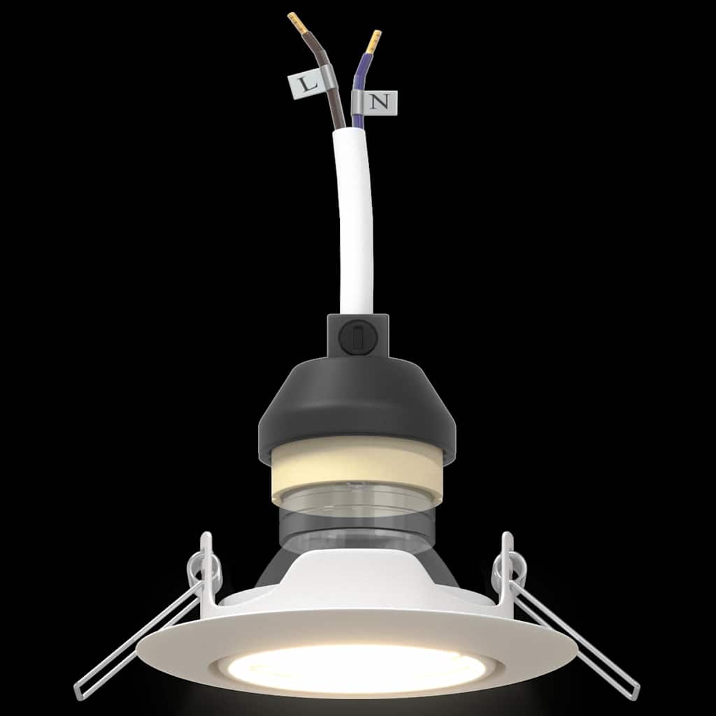 vidaXL Εντοιχισμένα Φωτιστικά 6 τμχ Στρογγυλά GU10 Λευκό Ø90 χιλ. Χάλυβας