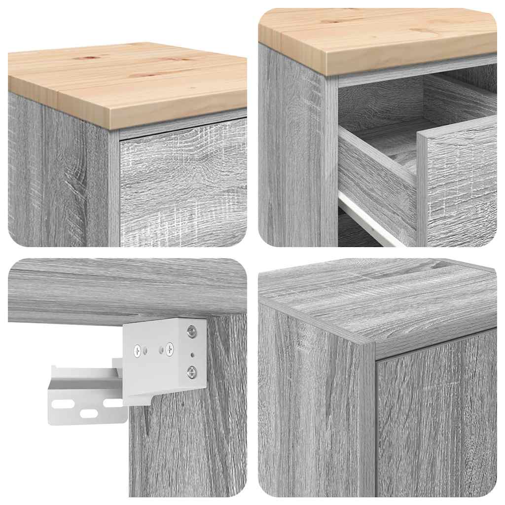 vidaXL ντουλάπια γκαράζ 2 τεμ. Γκρι Sonoma από Επεξεργασμένο Ξύλο