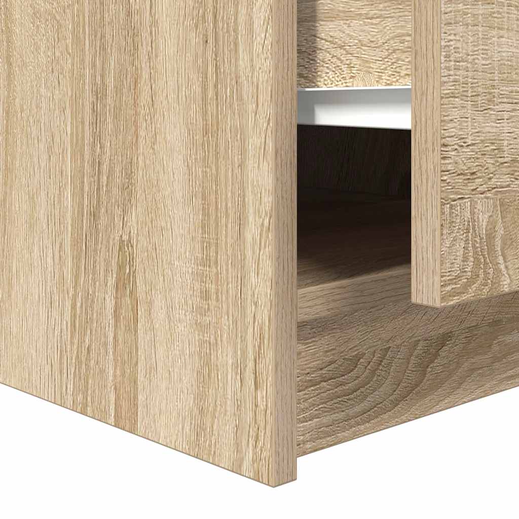 vidaXL Τραπεζάκι σαλονιού με συρτάρια Sonoma Δρυς 100x100x40 εκ.