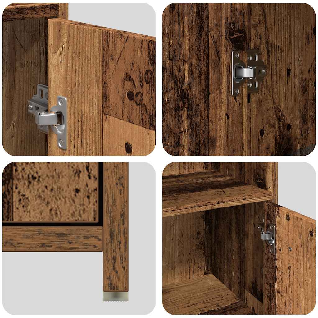 vidaXL Σετ Επίπλων Μπάνιου 4Τεμαχίων Παλιό Ξύλο από Επεξεργασμένο Ξύλο