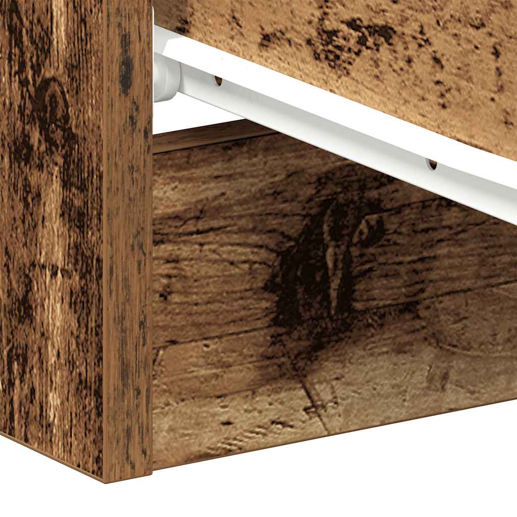 vidaXL ντουλάπι κομοδίνου Παλιό ξύλο 38x35x55 cm Κατασκευασμένο ξύλο