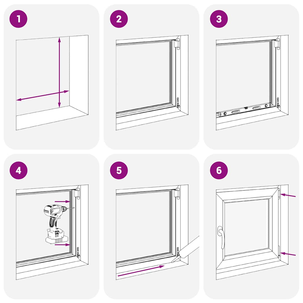 vidaXL Παράθυρο Υπογείου "RISOR" 50x50 εκ. Ανακλινόμενο & Περιστρεφόμενο DIN Δεξιό Λευκό