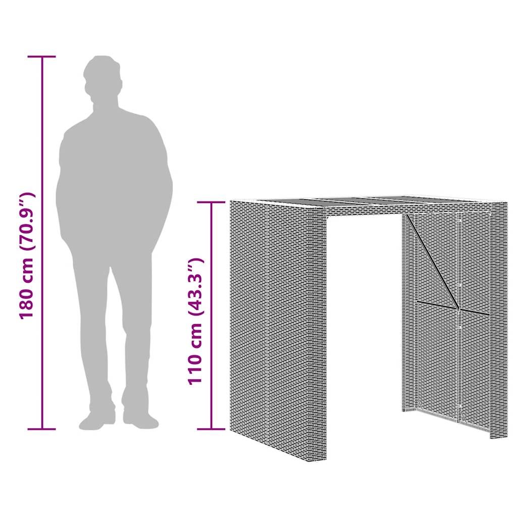 vidaXL Σετ μπαρ κήπου 5 τεμαχίων χωρίς μαξιλάρια Γκρί
