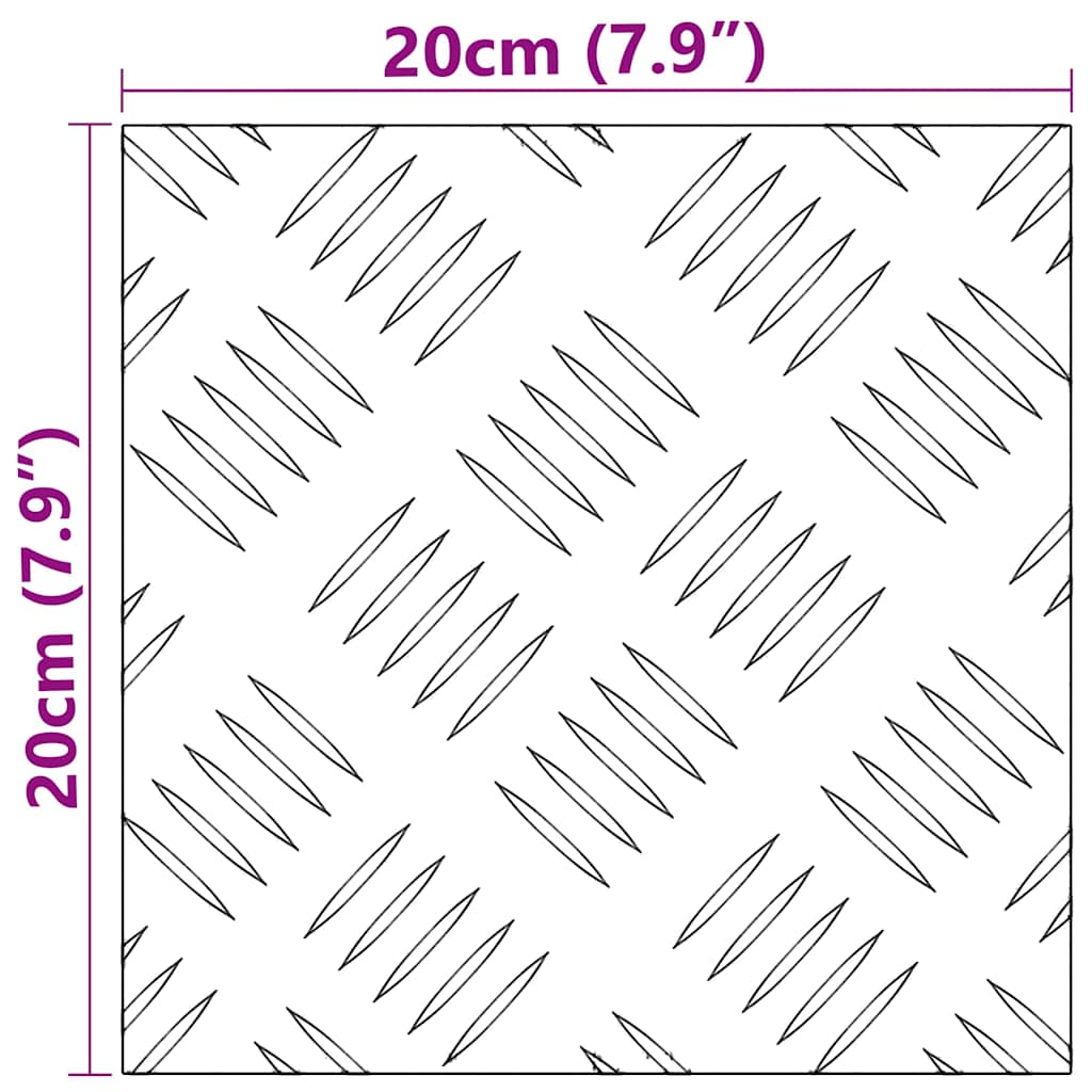 vidaXL Σκαλοπάτι 4 τμχ. 20 x 20 cm Ασημί Αλουμίνιο τετράγωνο