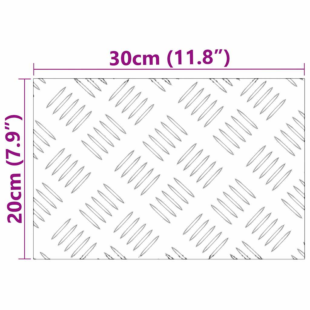 vidaXL Επιφάνειες Καρό 2 pcs Ασημί 30 x 20 cm Αλουμίνιο