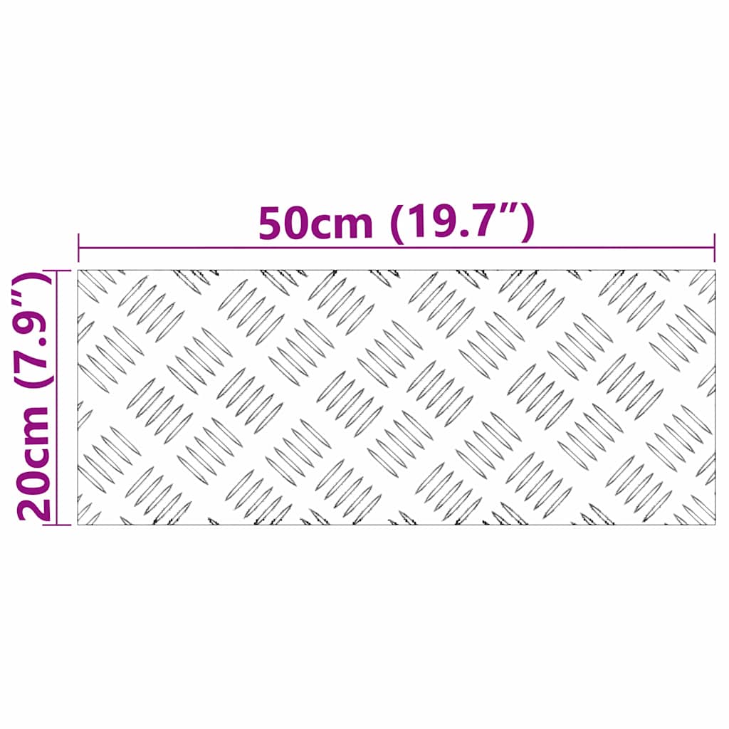 vidaXL Επιφάνειες Καρό 2 pcs Ασημί 50 x 20 cm Αλουμίνιο