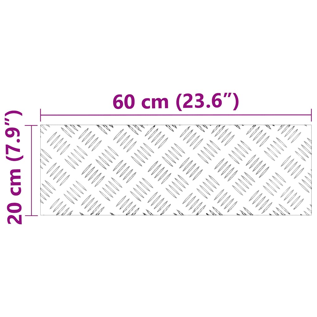 vidaXL Σκαλοπάτι 4 τμχ. 60 x 20 cm Ασημί Αλουμίνιο Ορθογώνιος