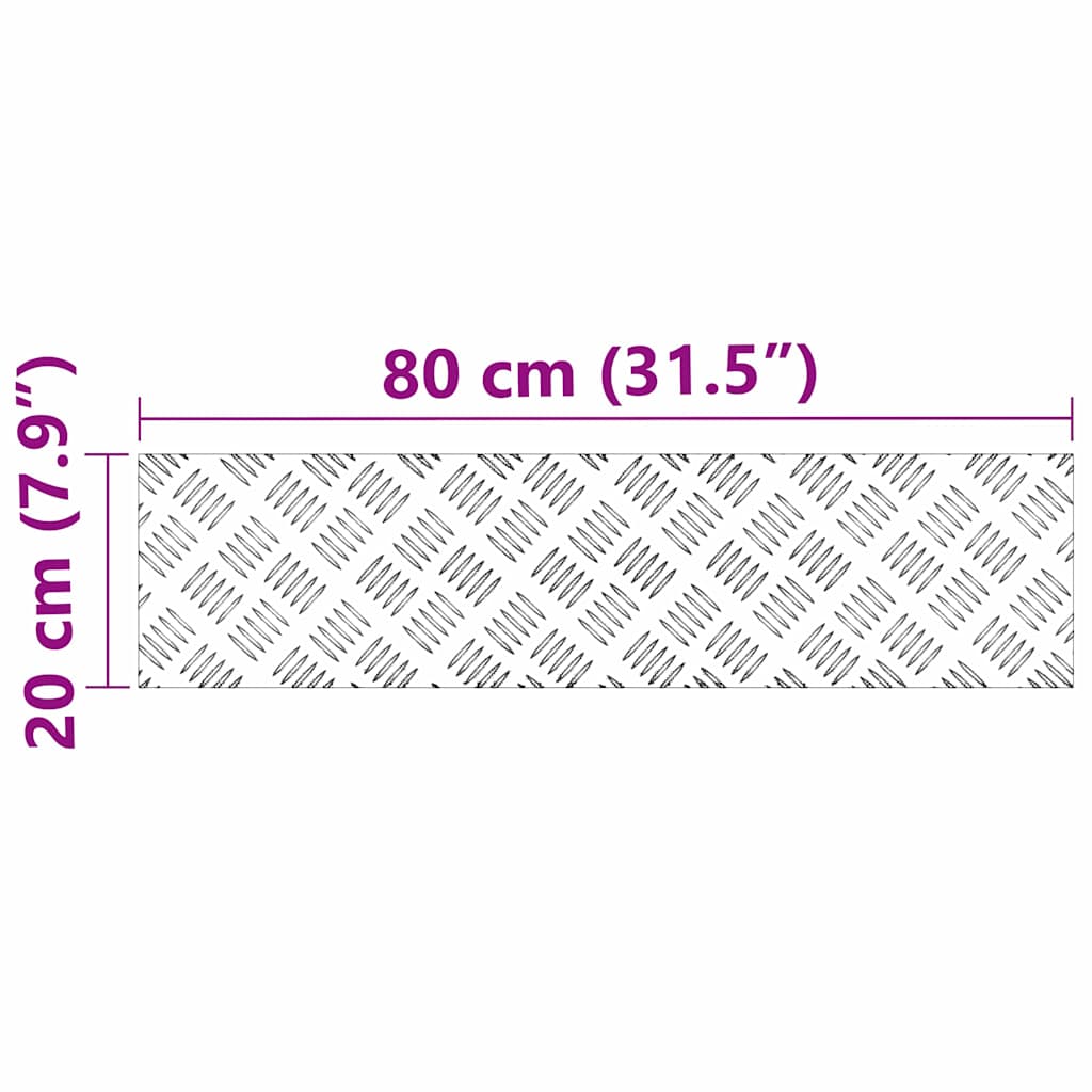 vidaXL Σκαλοπάτι 4 τμχ. 80 x 20 cm Ασημί Αλουμίνιο Ορθογώνιος