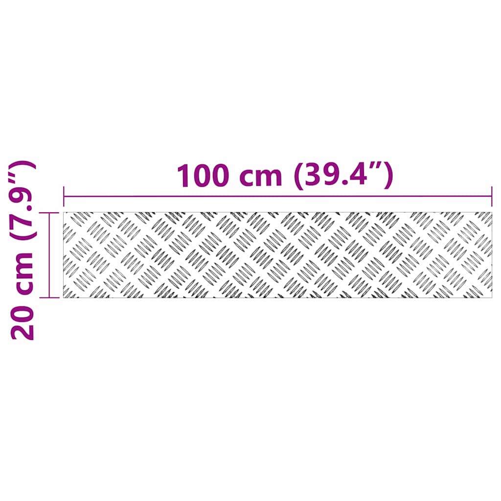 vidaXL Επιφάνειες Καρό 4 pcs Ασημί 100 x 20 cm Αλουμίνιο