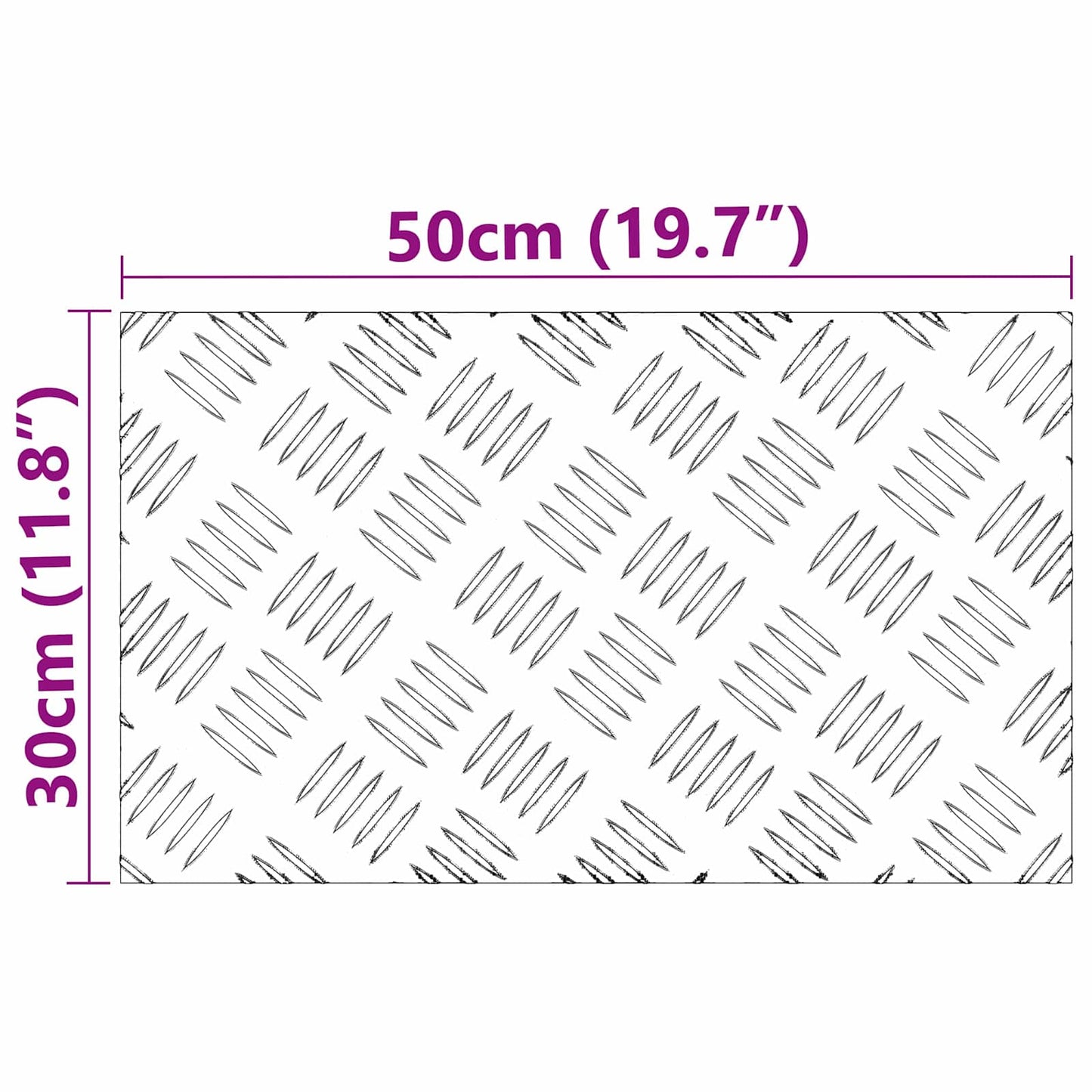 vidaXL Σκαλοπάτι 4 τμχ. 50 x 30 cm Ασημί Αλουμίνιο Ορθογώνιος