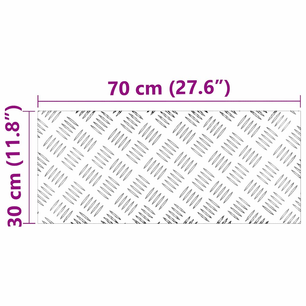 vidaXL Επιφάνειες Καρό 2 pcs Ασημί 70 x 30 cm Αλουμίνιο