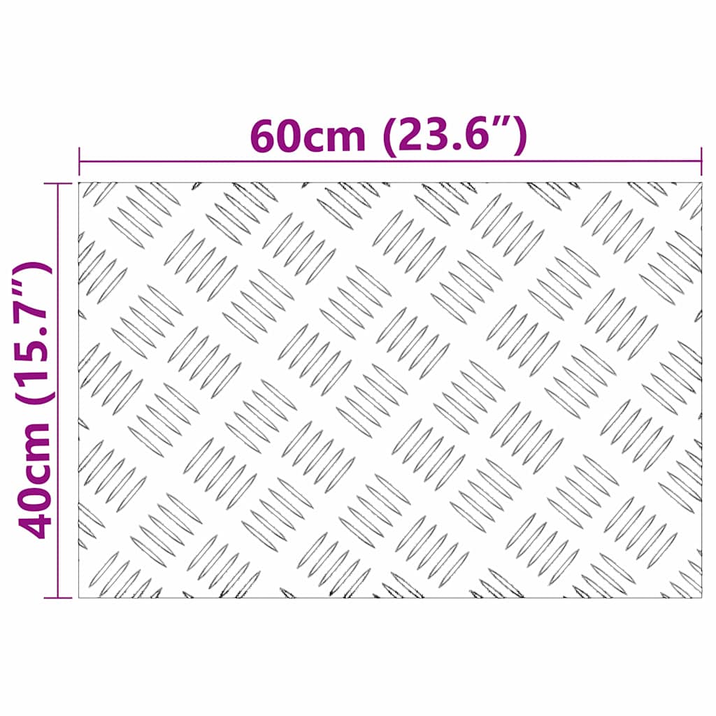 vidaXL Επιφάνειες Καρό 4 pcs Ασημί 60 x 40 cm Αλουμίνιο