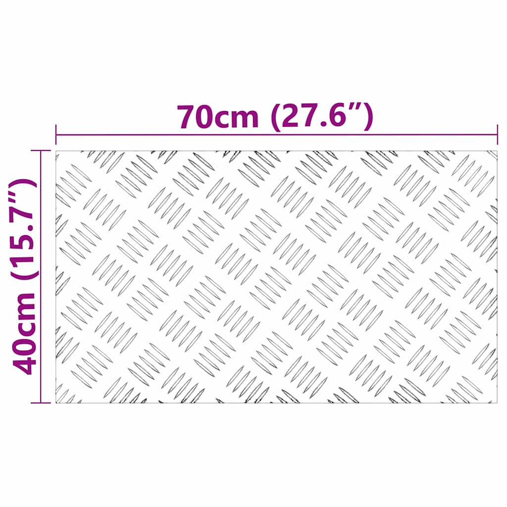 vidaXL Επιφάνειες Καρό 4 pcs Ασημί 70 x 40 cm Αλουμίνιο