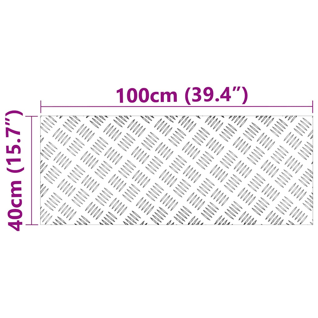 vidaXL Σκαλοπάτι 2 τμχ. 100 x 40 cm Ασημί Αλουμίνιο Ορθογώνιος