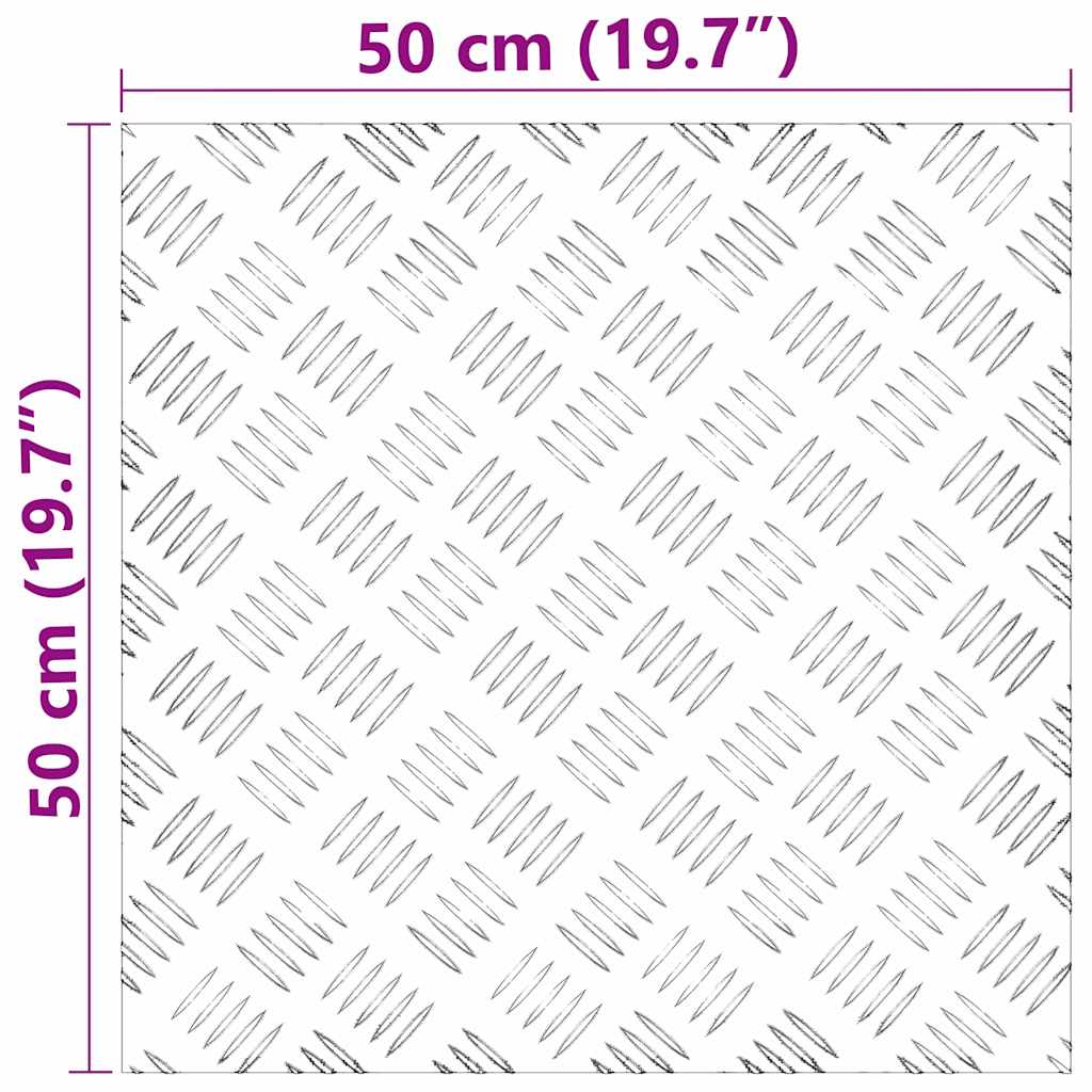 vidaXL Επιφάνειες Καρό 4 pcs Ασημί 50 x 50 cm Αλουμίνιο