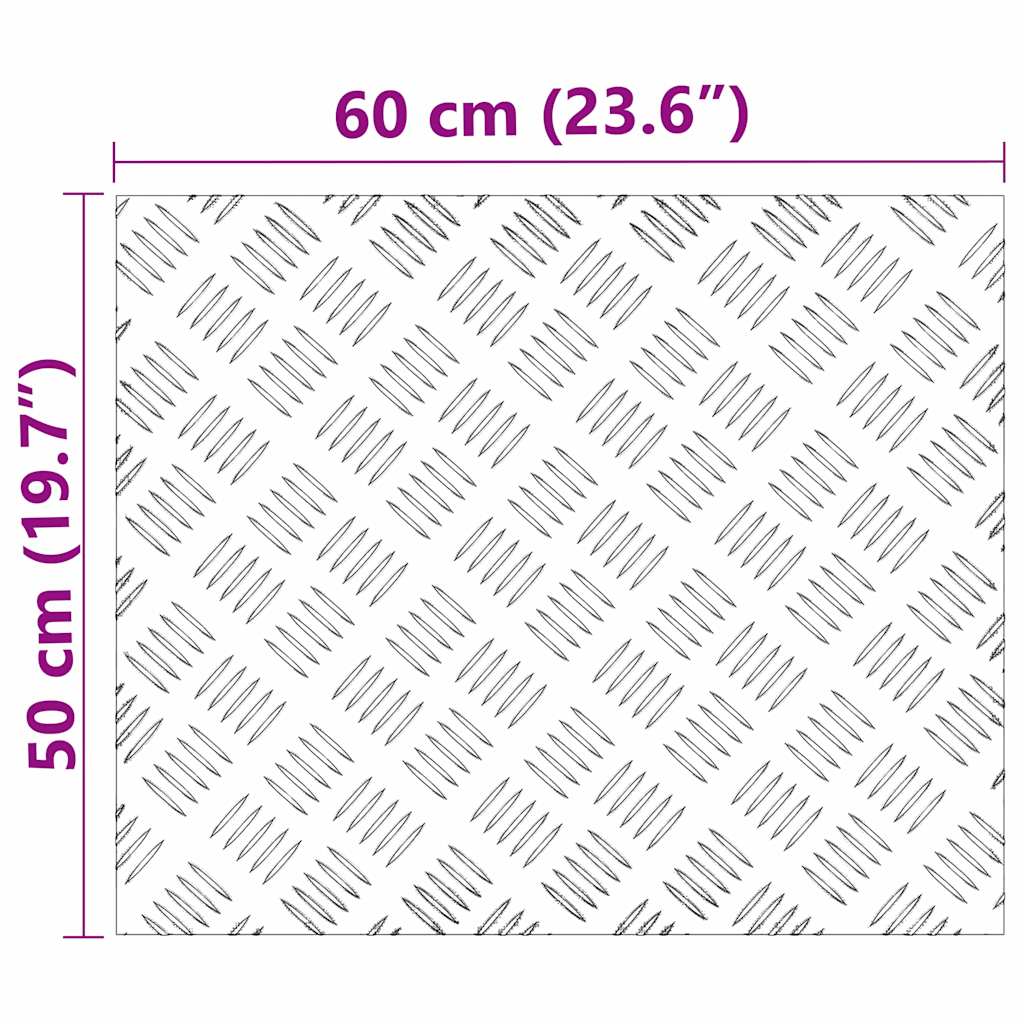 vidaXL Επιφάνειες Καρό 4 pcs Ασημί 60 x 50 cm Αλουμίνιο