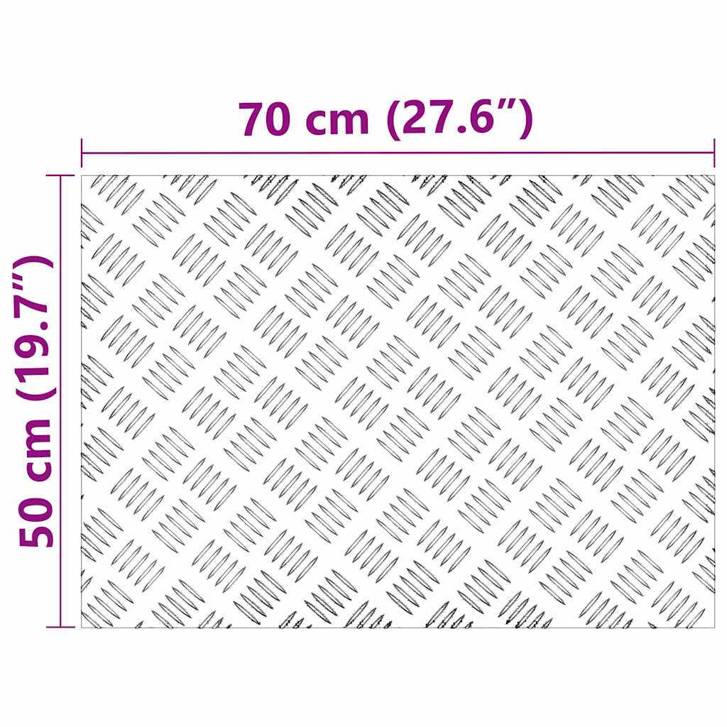 vidaXL Επιφάνειες Καρό 2 pcs Ασημί 70 x 50 cm Αλουμίνιο