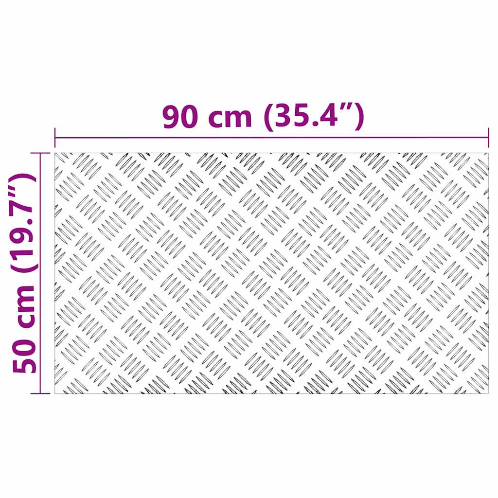 vidaXL Σκαλοπάτι 2 τμχ. 90 x 50 cm Ασημί Αλουμίνιο Ορθογώνιος