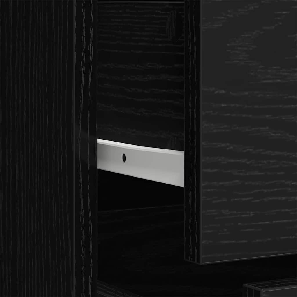 vidaXL Ντουλάπι Μαύρη Οξυά 80 x 52 x 180 εκ Επεξεργασμένο ξύλο