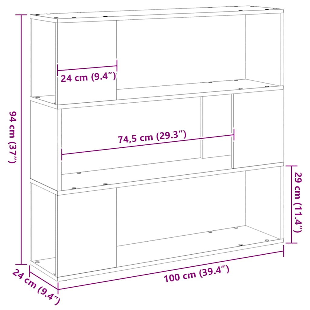 vidaXL Σετ επίπλου τηλεόρασης Επιτοίχιο Μαύρη Οξυά 100 x 24 x 94 cm