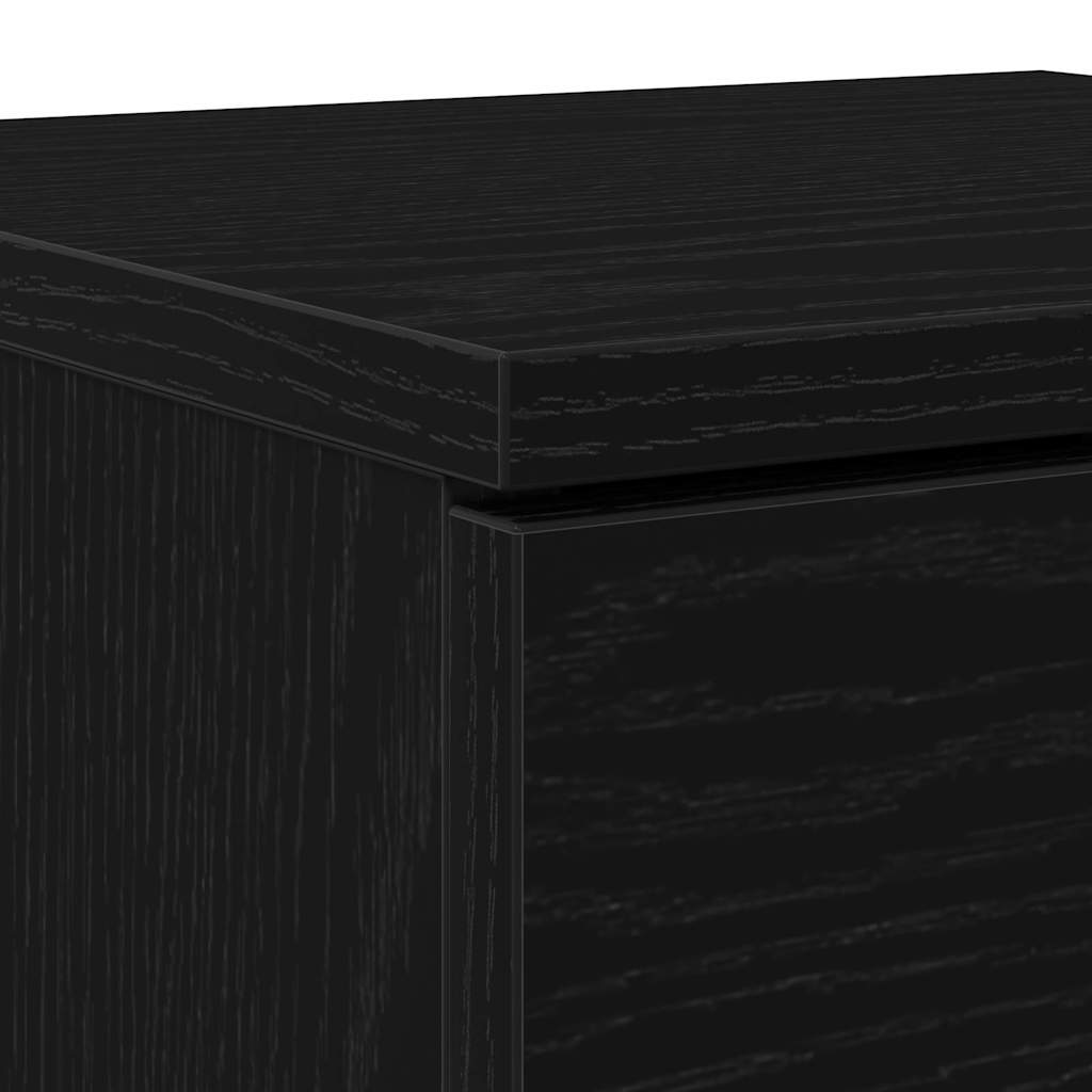 vidaXL Πλαϊνό γραφείο με συρτάρι 2 pcs Μαύρη Οξυά 30 x 30 x 70 εκ.