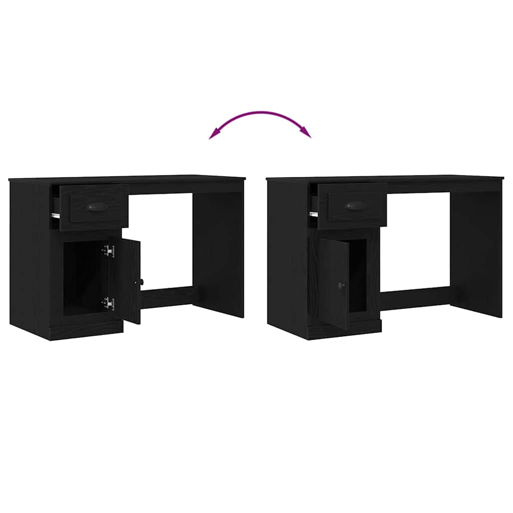 vidaXL Γραφείο Μαύρη Οξυά 50 x 115 x 75 εκ. Επεξεργασμένο ξύλο